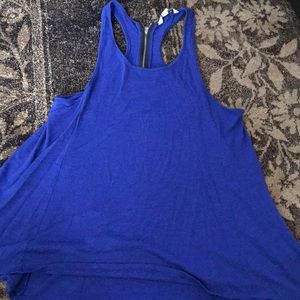 Blue Razor Back Tank Top